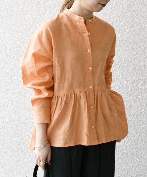SHIPS / シップス シャツ・ブラウス | SHIPS any:〈洗濯機可能〉リネン ミックス リボン ペプラム バンドカラー シャツ | 詳細24