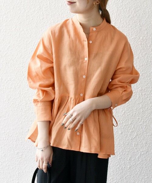 SHIPS / シップス シャツ・ブラウス | SHIPS any:〈洗濯機可能〉リネン ミックス リボン ペプラム バンドカラー シャツ | 詳細25