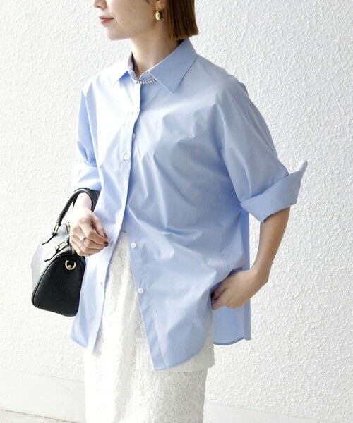 SHIPS for women/シップスウィメン SHIPS any:〈洗濯機可能〉タイプライター ドルマン ビッグ シャツ ライトブルー ONE SIZE SHIPS for women/シップスウィメン SHIPS any:〈洗濯機可能〉タイプライター ドルマン ビッグ シャツ ライトブルー ONE SIZE