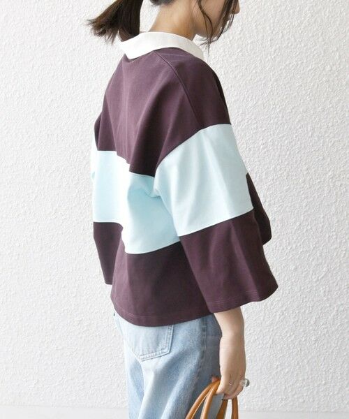 SHIPS / シップス ポロシャツ | SHIPS any:〈洗濯機可能〉カノコ ワイドボーダー クロップド ポロシャツ | 詳細4