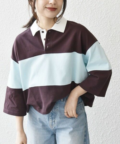 SHIPS / シップス ポロシャツ | SHIPS any:〈洗濯機可能〉カノコ ワイドボーダー クロップド ポロシャツ | 詳細8