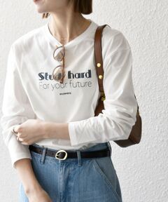 SHIPS / シップス Tシャツ | 【SHIPS any別注】MONMIMI:〈洗濯機可能〉ロゴ プリント ロンTEE 25SS