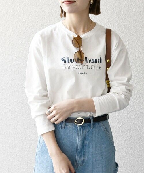 SHIPS / シップス Tシャツ | 【SHIPS any別注】MONMIMI:〈洗濯機可能〉ロゴ プリント ロンTEE 25SS | 詳細7