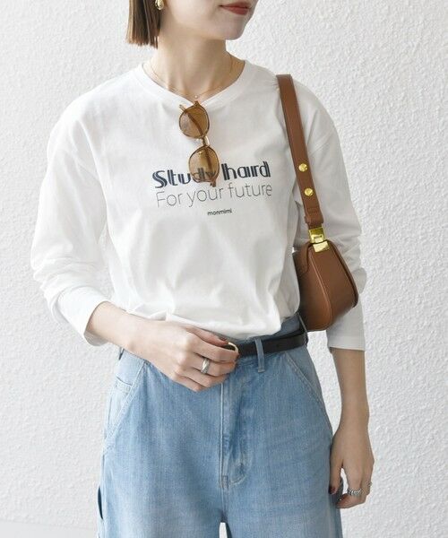 SHIPS / シップス Tシャツ | 【SHIPS any別注】MONMIMI:〈洗濯機可能〉ロゴ プリント ロンTEE 25SS | 詳細8