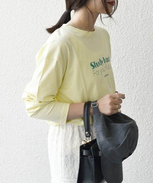 SHIPS / シップス Tシャツ | 【SHIPS any別注】MONMIMI:〈洗濯機可能〉ロゴ プリント ロンTEE 25SS | 詳細27