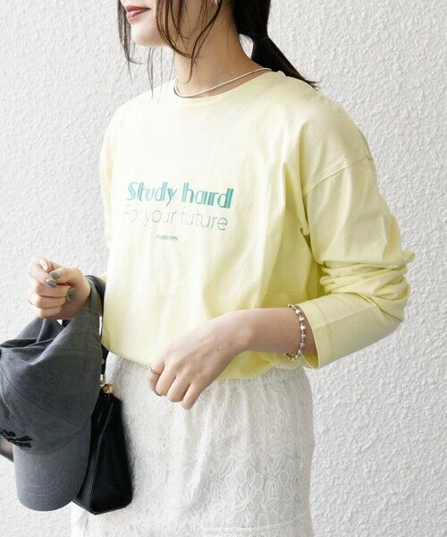 SHIPS / シップス Tシャツ | 【SHIPS any別注】MONMIMI:〈洗濯機可能〉ロゴ プリント ロンTEE 25SS | 詳細29