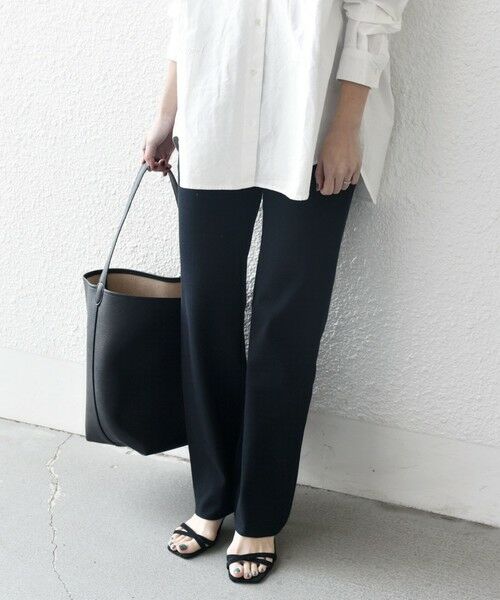 SHIPS for women/シップスウィメン SHIPS any:〈洗濯機可能〉リブ ストレート パンツ ブラック ONE SIZE SHIPS for women/シップスウィメン SHIPS any:〈洗濯機可能〉リブ ストレート パンツ ブラック ONE SIZE