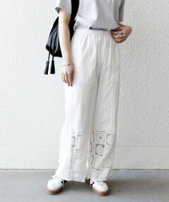 SHIPS / シップス その他パンツ | SHIPS any:〈手洗い可能〉パッチワーク レース セミワイド イージー パンツ