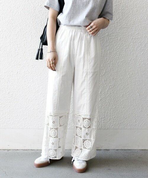 SHIPS / シップス その他パンツ | SHIPS any:〈手洗い可能〉パッチワーク レース セミワイド イージー パンツ | 詳細3