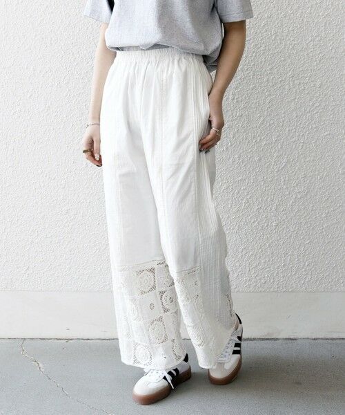 SHIPS / シップス その他パンツ | SHIPS any:〈手洗い可能〉パッチワーク レース セミワイド イージー パンツ | 詳細4