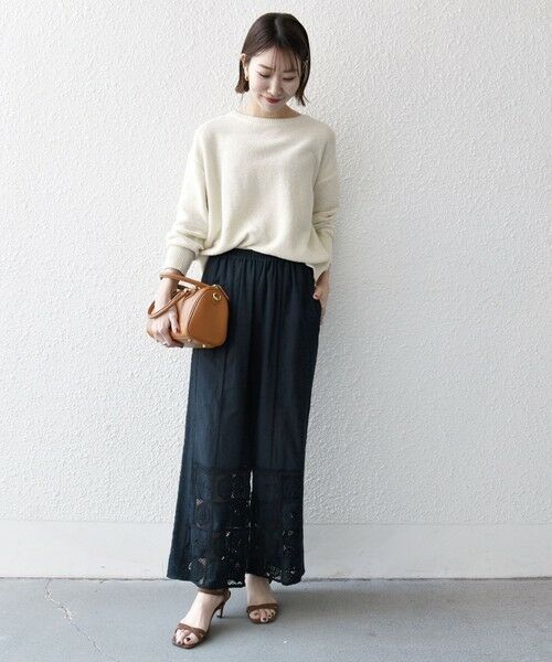 SHIPS / シップス その他パンツ | SHIPS any:〈手洗い可能〉パッチワーク レース セミワイド イージー パンツ | 詳細9