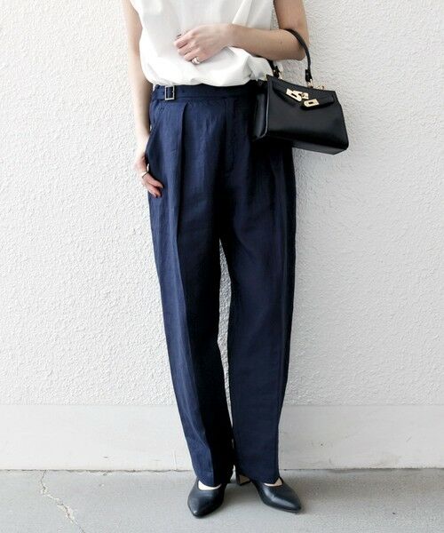 SHIPS for women/シップスウィメン SHIPS any:〈洗濯機可能〉リネン タック グルカ イージー パンツ ネイビー 38 SHIPS for women/シップスウィメン SHIPS any:〈洗濯機可能〉リネン タック グルカ イージー パンツ ネイビー 38