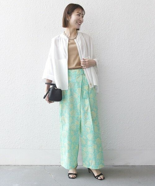 SHIPS / シップス その他パンツ | SHIPS any:〈洗濯機可能〉Les Olivades ボタニカル プリント ベルト ラップ セミワイド パンツ | 詳細1