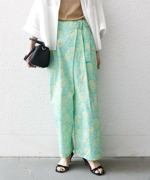 SHIPS / シップス その他パンツ | SHIPS any:〈洗濯機可能〉Les Olivades ボタニカル プリント ベルト ラップ セミワイド パンツ | 詳細3