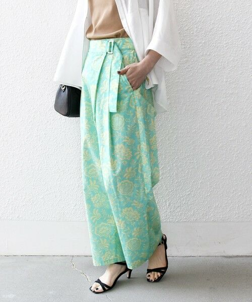 SHIPS / シップス その他パンツ | SHIPS any:〈洗濯機可能〉Les Olivades ボタニカル プリント ベルト ラップ セミワイド パンツ | 詳細4