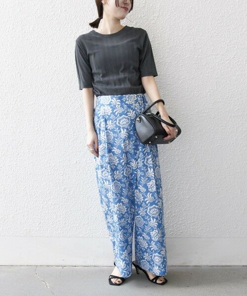 SHIPS / シップス その他パンツ | SHIPS any:〈洗濯機可能〉Les Olivades ボタニカル プリント ベルト ラップ セミワイド パンツ | 詳細8