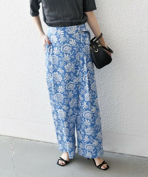 SHIPS for women/シップスウィメン SHIPS any:〈洗濯機可能〉Les Olivades ボタニカル プリント ベルト ラップ セミワイド パンツ ライトブルー ONE SIZE SHIPS for women/シップスウィメン SHIPS any:〈洗濯機可能〉Les Olivades ボタニカル プリント ベルト ラップ セミワイド パンツ ライトブルー ONE SIZE