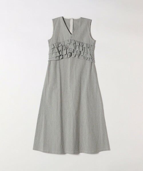 SHIPS / シップス ロング・マキシ丈ワンピース | SHIPS any:〈洗濯機可能〉コードレーン ストライプ フリル Vネック ワンピース | 詳細17