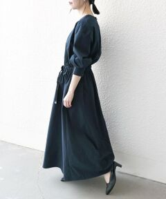 SHIPS / シップス ロング・マキシ丈ワンピース | SHIPS any:〈洗濯機可能〉タイプライター ベルト ギャザー ロング ワンピース