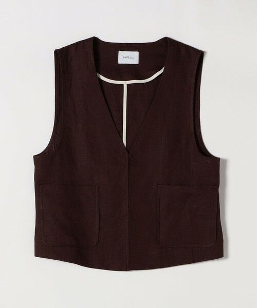 SHIPS / シップス ベスト | SHIPS any:〈洗濯機可能〉ヨーロピアンフラックス リネン  Vネック コンパクト ベスト | 詳細7