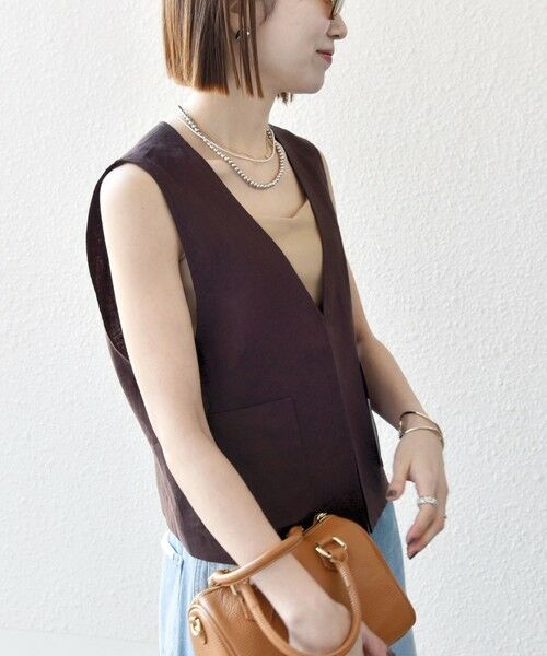 SHIPS / シップス ベスト | SHIPS any:〈洗濯機可能〉ヨーロピアンフラックス リネン  Vネック コンパクト ベスト | 詳細5