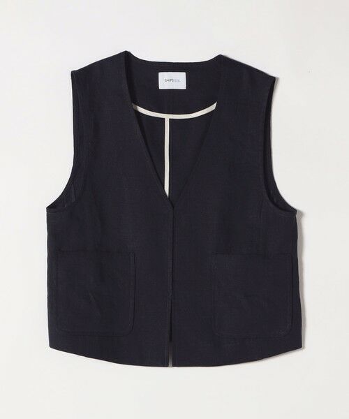 SHIPS / シップス ベスト | SHIPS any:〈洗濯機可能〉ヨーロピアンフラックス リネン  Vネック コンパクト ベスト | 詳細16