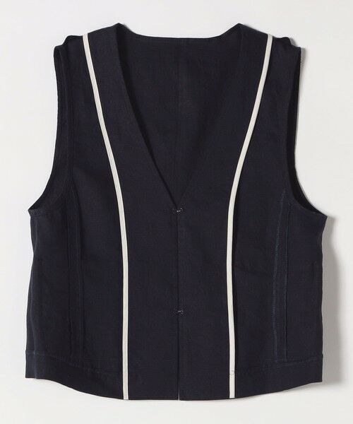 SHIPS / シップス ベスト | SHIPS any:〈洗濯機可能〉ヨーロピアンフラックス リネン  Vネック コンパクト ベスト | 詳細22