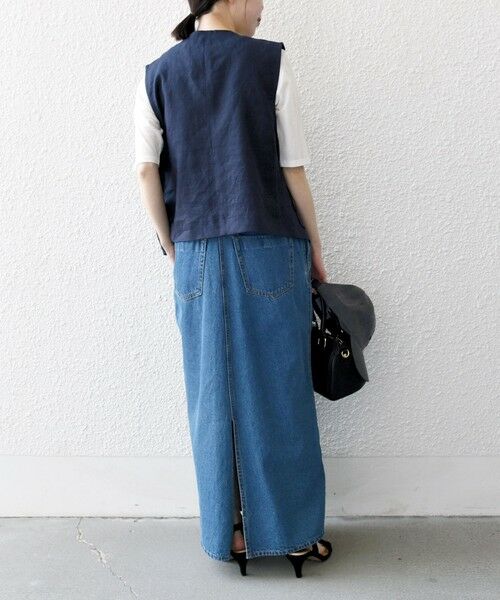 SHIPS / シップス ベスト | SHIPS any:〈洗濯機可能〉ヨーロピアンフラックス リネン  Vネック コンパクト ベスト | 詳細11