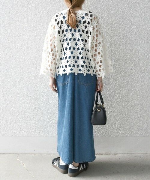 SHIPS / シップス カーディガン・ボレロ | SHIPS any:〈手洗い可能〉フラワー クロシェ レース カーディガン | 詳細2