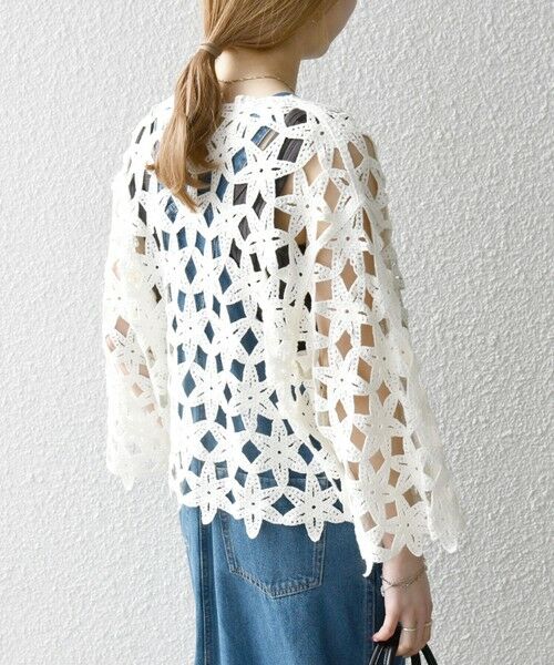 SHIPS / シップス カーディガン・ボレロ | SHIPS any:〈手洗い可能〉フラワー クロシェ レース カーディガン | 詳細5