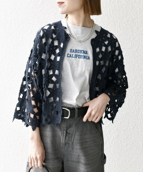 SHIPS / シップス カーディガン・ボレロ | SHIPS any:〈手洗い可能〉フラワー クロシェ レース カーディガン | 詳細18