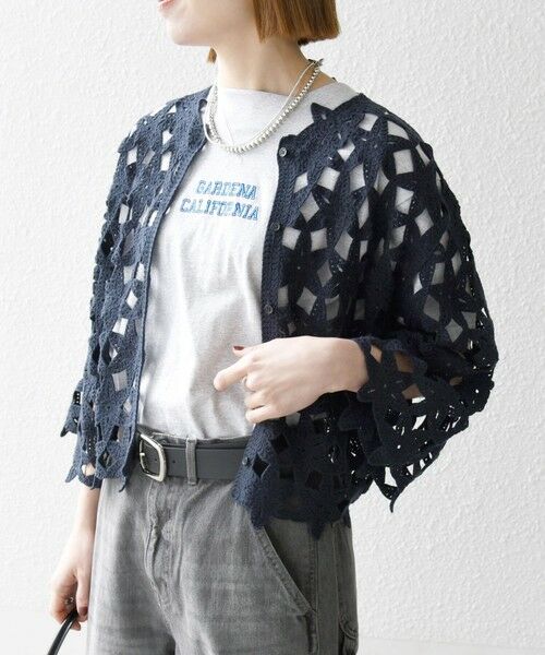 SHIPS / シップス カーディガン・ボレロ | SHIPS any:〈手洗い可能〉フラワー クロシェ レース カーディガン | 詳細19
