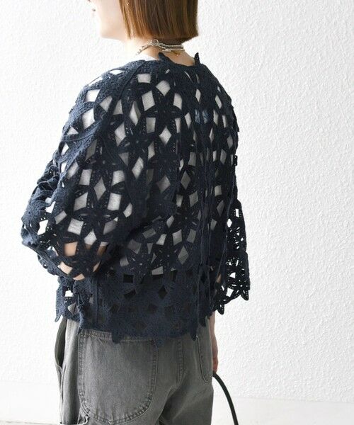 SHIPS / シップス カーディガン・ボレロ | SHIPS any:〈手洗い可能〉フラワー クロシェ レース カーディガン | 詳細20