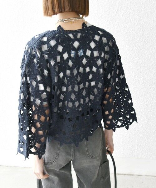 SHIPS / シップス カーディガン・ボレロ | SHIPS any:〈手洗い可能〉フラワー クロシェ レース カーディガン | 詳細21