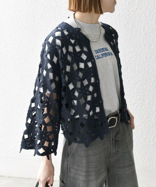 SHIPS / シップス カーディガン・ボレロ | SHIPS any:〈手洗い可能〉フラワー クロシェ レース カーディガン | 詳細22