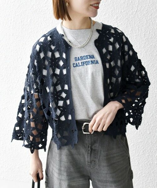 SHIPS / シップス カーディガン・ボレロ | SHIPS any:〈手洗い可能〉フラワー クロシェ レース カーディガン | 詳細24