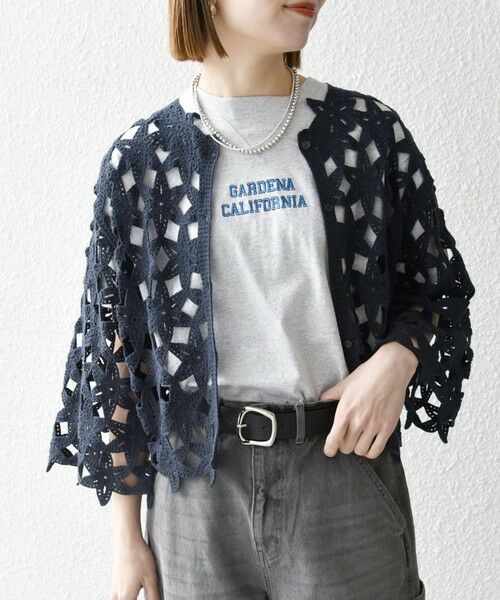 SHIPS for women/シップスウィメン SHIPS any:〈手洗い可能〉フラワー クロシェ レース カーディガン ネイビー ONE SIZE SHIPS for women/シップスウィメン SHIPS any:〈手洗い可能〉フラワー クロシェ レース カーディガン ネイビー ONE SIZE