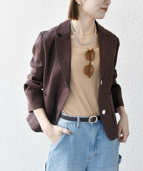 SHIPS / シップス テーラードジャケット | SHIPS any:〈洗濯機可能〉ヨーロピアンフラックス リネン コンパクト テーラード ジャケット | 詳細10