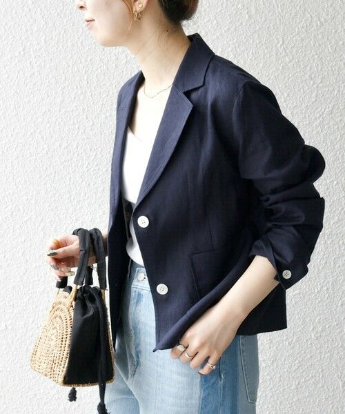 SHIPS / シップス テーラードジャケット | SHIPS any:〈洗濯機可能〉ヨーロピアンフラックス リネン コンパクト テーラード ジャケット | 詳細20