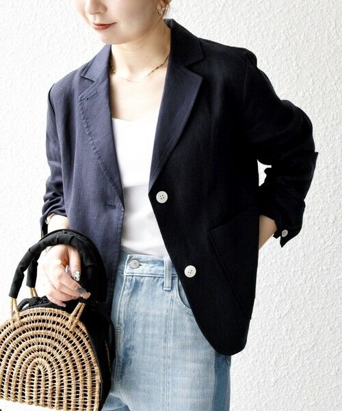 SHIPS / シップス テーラードジャケット | SHIPS any:〈洗濯機可能〉ヨーロピアンフラックス リネン コンパクト テーラード ジャケット | 詳細25