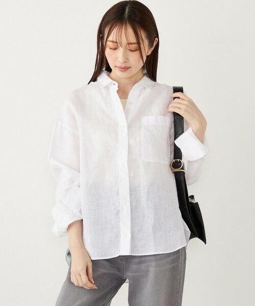 SHIPS for women/シップスウィメン SHIPS Colors:〈洗濯機可能〉ユーロ リネン (EURO Linen) オーバー シャツ◇ オフホワイト ONE SIZE SHIPS for women/シップスウィメン SHIPS Colors:〈洗濯機可能〉ユーロ リネン (EURO Linen) オーバー シャツ◇ オフホワイト ONE SIZE