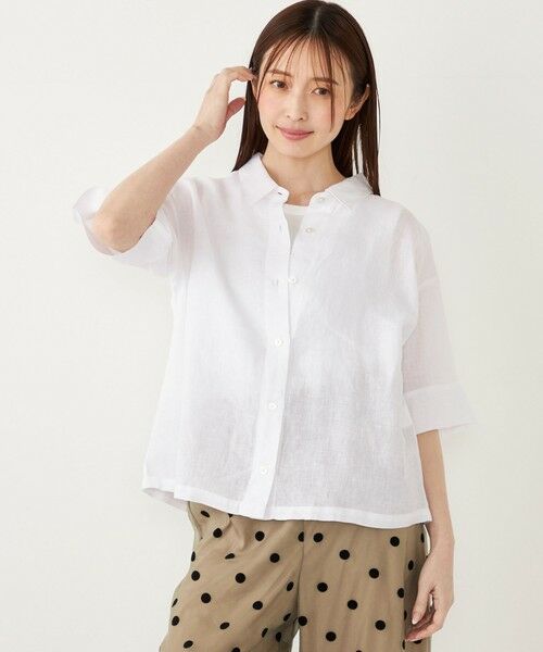 SHIPS for women/シップスウィメン SHIPS Colors:〈洗濯機可能〉ユーロリネン (EURO Linen) ボクシー シャツ◇ オフホワイト ONE SIZE SHIPS for women/シップスウィメン SHIPS Colors:〈洗濯機可能〉ユーロリネン (EURO Linen) ボクシー シャツ◇ オフホワイト ONE SIZE