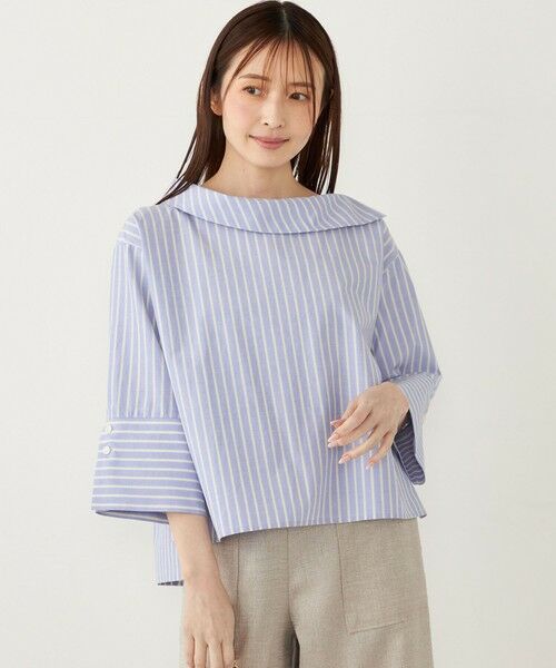 SHIPS for women/シップスウィメン SHIPS Colors:〈洗濯機可能〉マリン ブラウス ブルー ONE SIZE SHIPS for women/シップスウィメン SHIPS Colors:〈洗濯機可能〉マリン ブラウス ブルー ONE SIZE