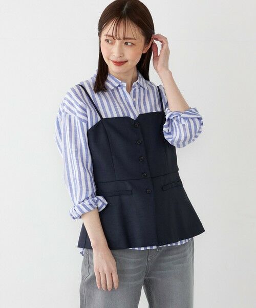 SHIPS for women/シップスウィメン SHIPS Colors:〈洗濯機可能〉ビスチェ キャミ◇ ネイビー ONE SIZE SHIPS for women/シップスウィメン SHIPS Colors:〈洗濯機可能〉ビスチェ キャミ◇ ネイビー ONE SIZE