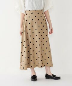 SHIPS / シップス ロング・マキシ丈スカート | SHIPS Colors:〈洗濯機可能〉フロッキードット デニムライク スカート