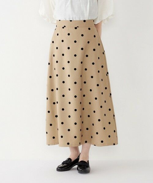 SHIPS / シップス ロング・マキシ丈スカート | SHIPS Colors:〈洗濯機可能〉フロッキードット デニムライク スカート | 詳細16