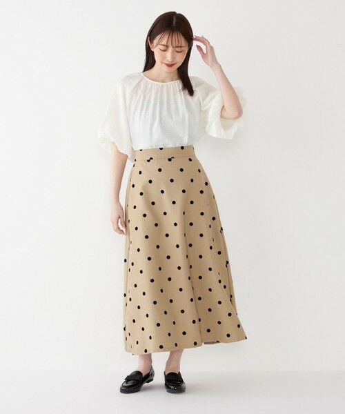 SHIPS / シップス ロング・マキシ丈スカート | SHIPS Colors:〈洗濯機可能〉フロッキードット デニムライク スカート | 詳細17