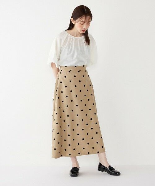 SHIPS / シップス ロング・マキシ丈スカート | SHIPS Colors:〈洗濯機可能〉フロッキードット デニムライク スカート | 詳細18