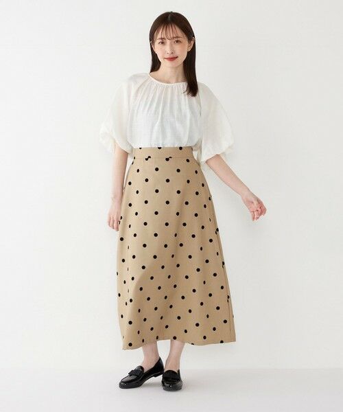 SHIPS / シップス ロング・マキシ丈スカート | SHIPS Colors:〈洗濯機可能〉フロッキードット デニムライク スカート | 詳細19