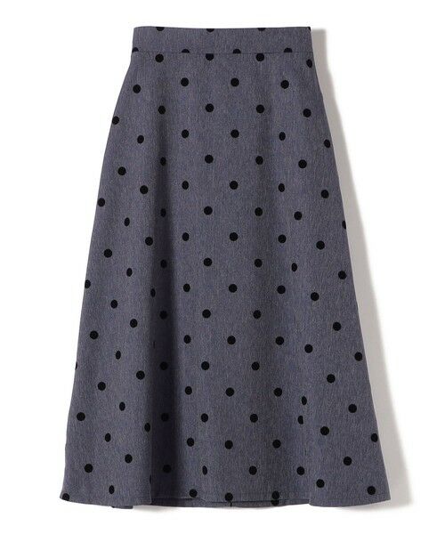 SHIPS for women/シップスウィメン SHIPS Colors:〈洗濯機可能〉フロッキードット デニムライク スカート ブルー SMALL SHIPS for women/シップスウィメン SHIPS Colors:〈洗濯機可能〉フロッキードット デニムライク スカート ブルー SMALL